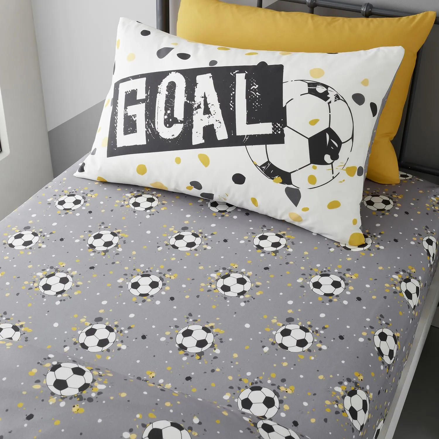 Goal Football Single Fitted Bed Sheet - Grey product