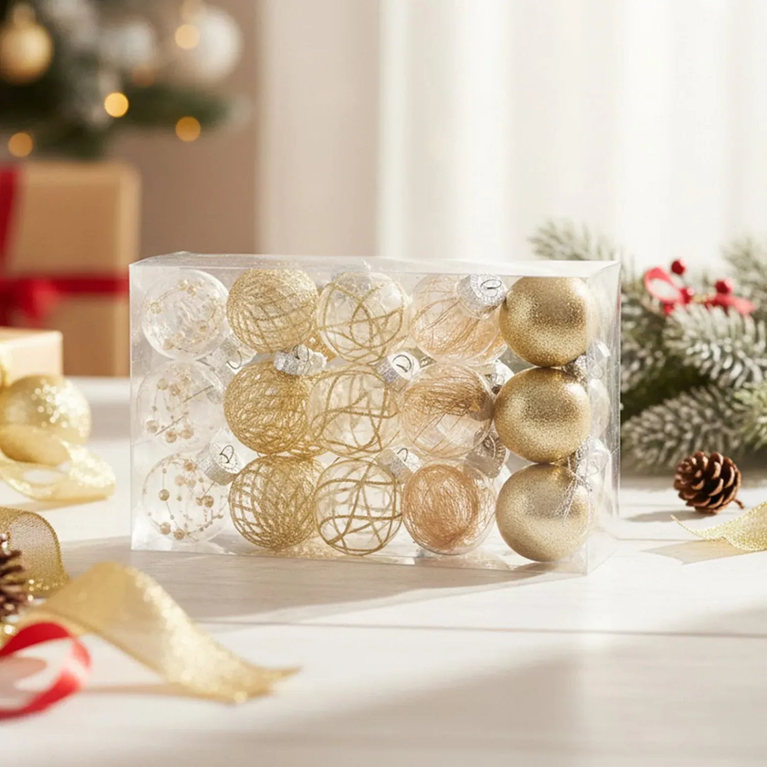 Gold Christmas Baubles 30 Pack - Gold by Julian Charles