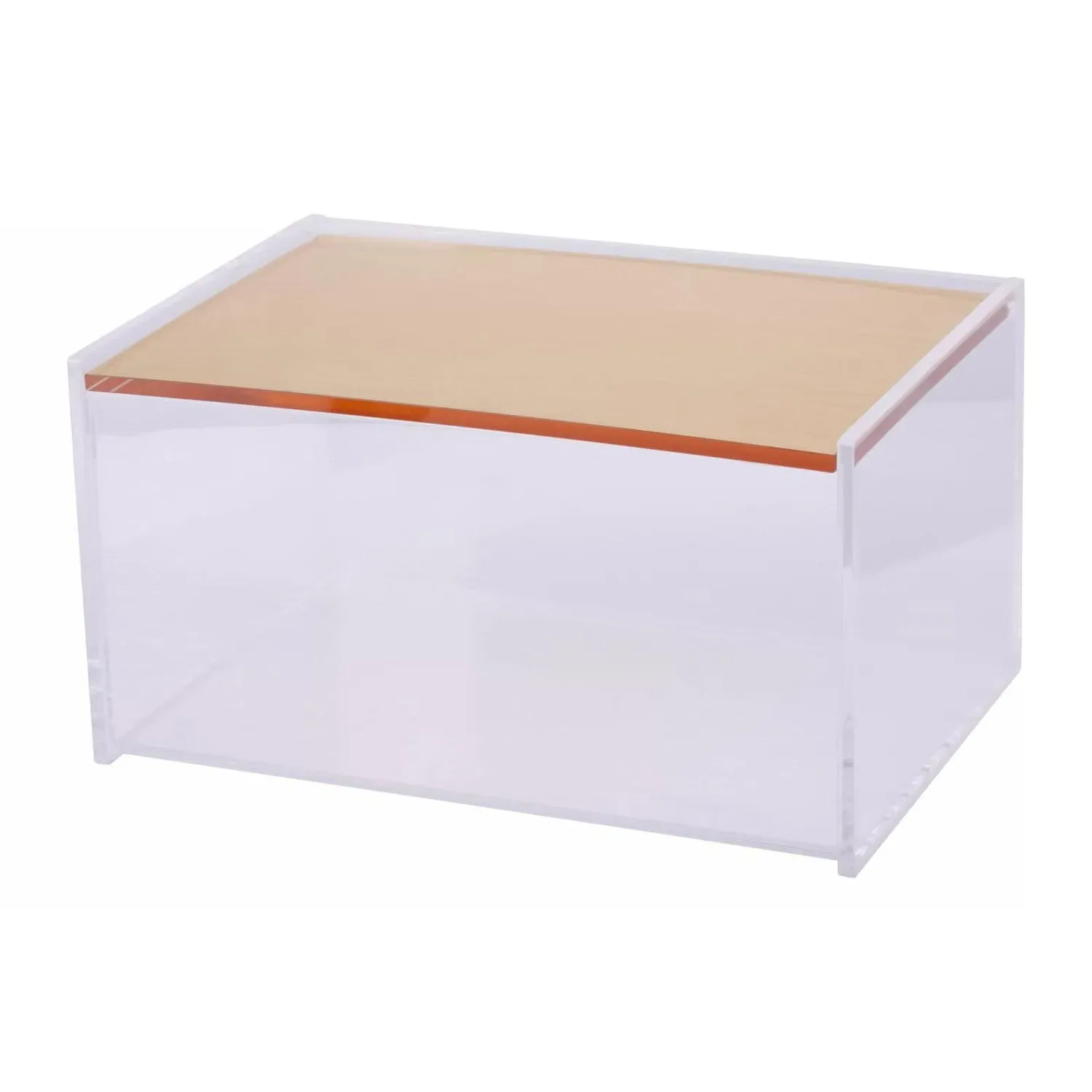 Gozo Small Acrylic Storage Box - Clear, Gold product