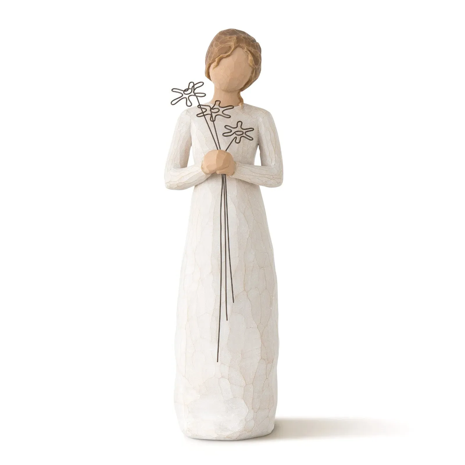 Grateful Figurine Sculpture - White, Cast Stone