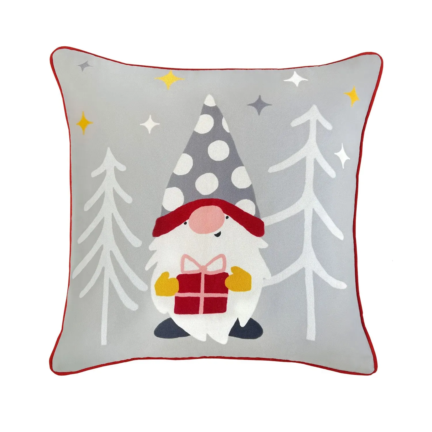 Green Hat Gonk Printed Canvas Cushion - Multi by Julian Charles
