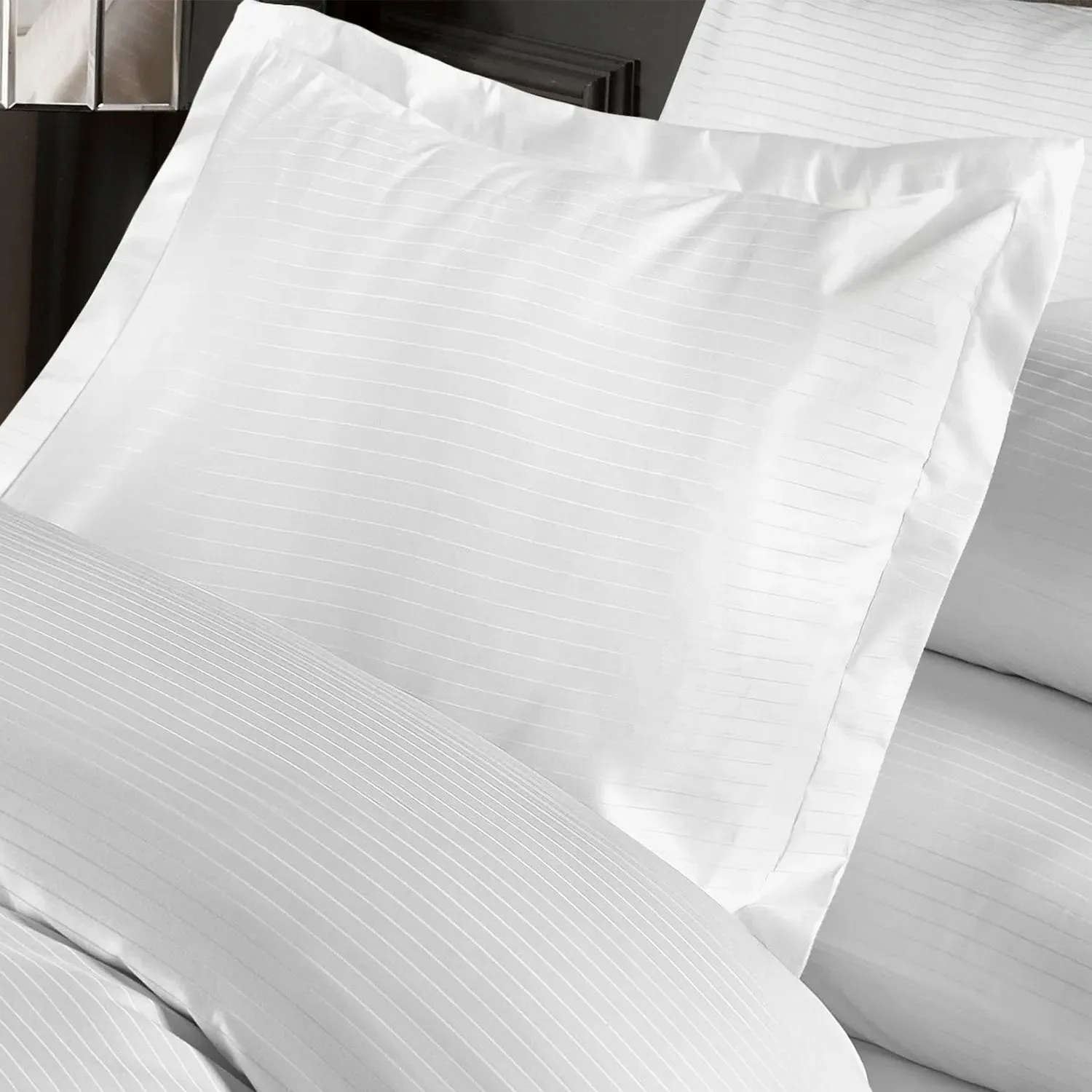 Grosvenor Pin Stripe Oxford Pillowcase - White, Cotton Blend product