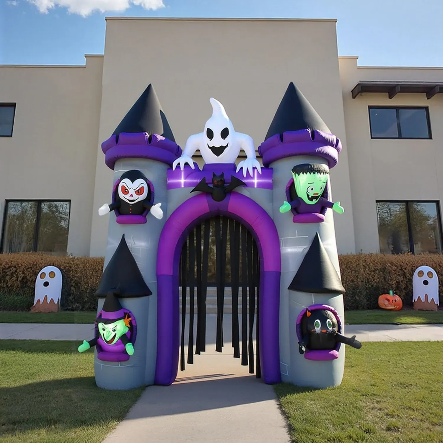 Halloween Inflatable LED Haunted Castle Archway 11ft by Julian Charles