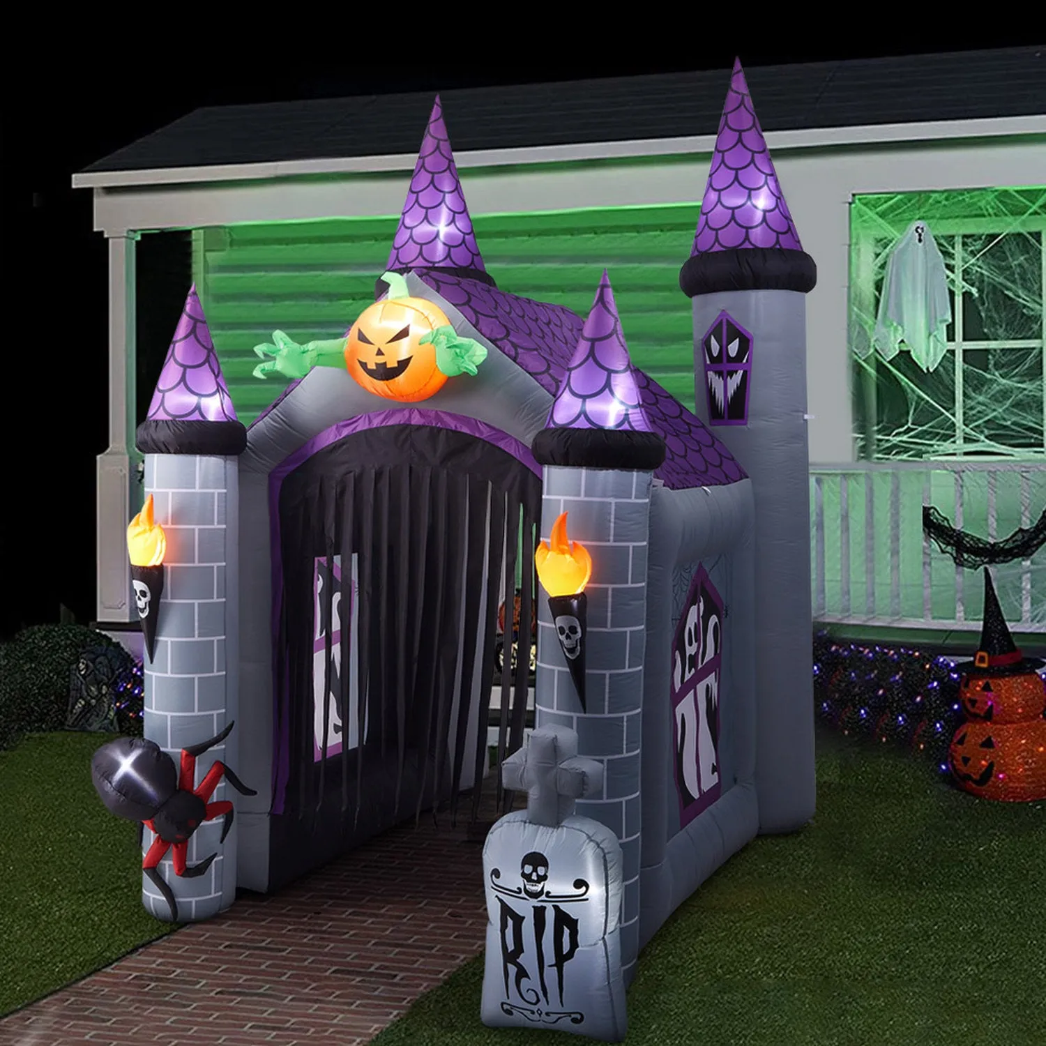 Halloween Inflatable LED Haunted House Castle 11ft by Julian Charles