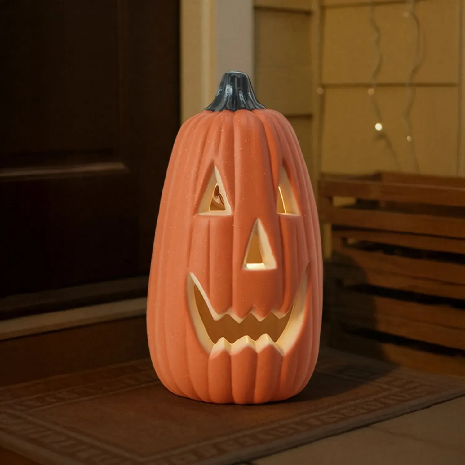Halloween LED Thin Pumpkin Lantern - Orange by Julian Charles, image 2