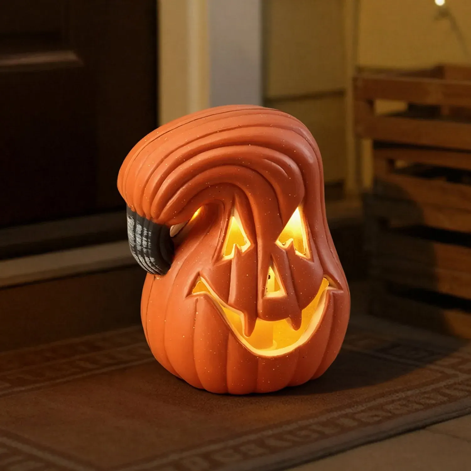 Halloween Pumpkin LED Lantern 18cm - Orange by Julian Charles, alternate view
