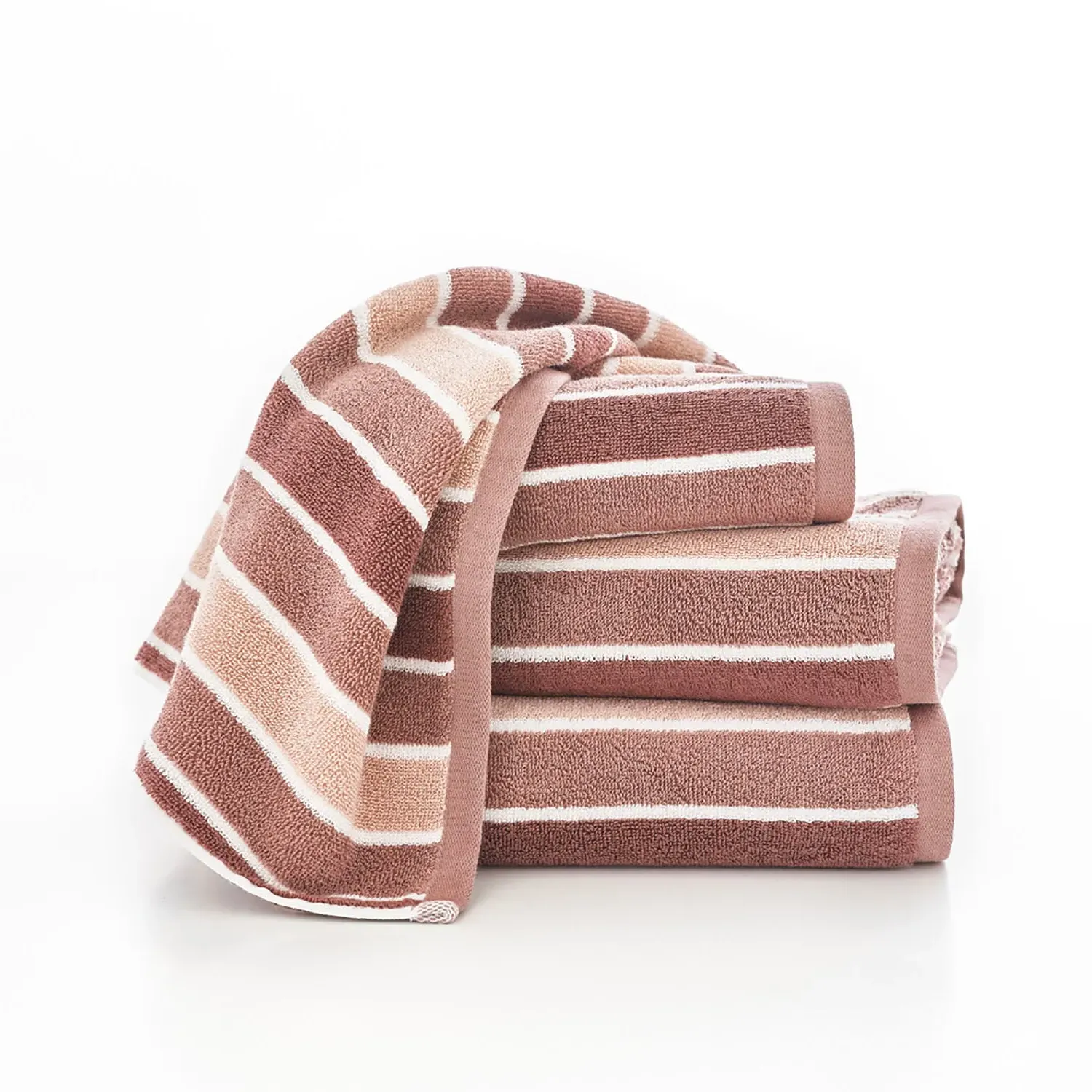 Hand Towel Striped - Pink, Cotton image