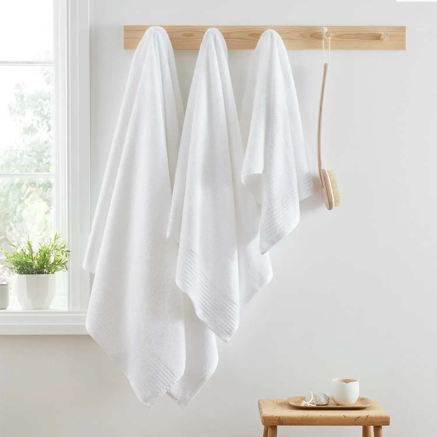 Hand Towel - White, Egyptian Cotton