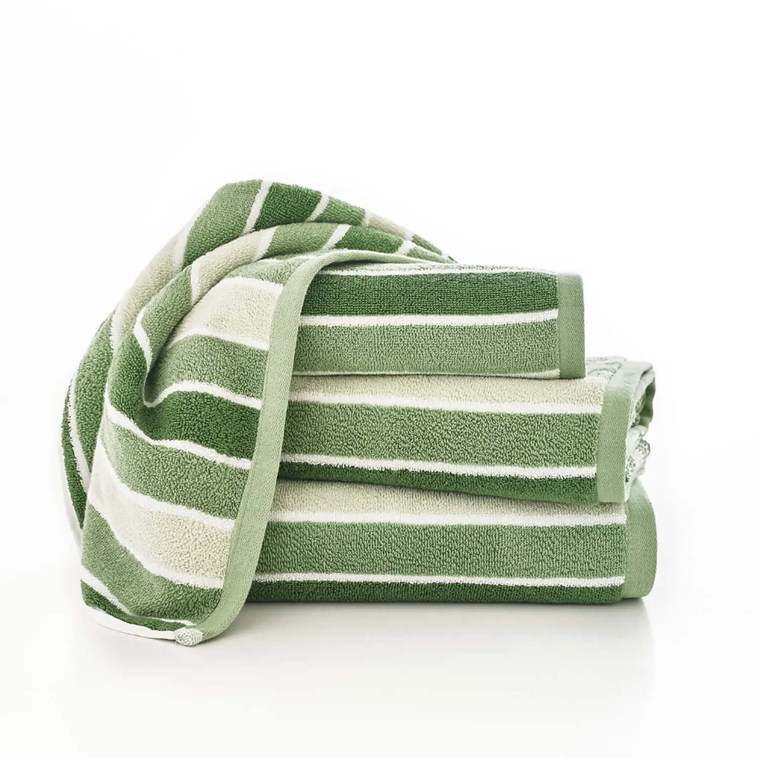 Hand Towel with Jacquard Weave - Green, Cotton image