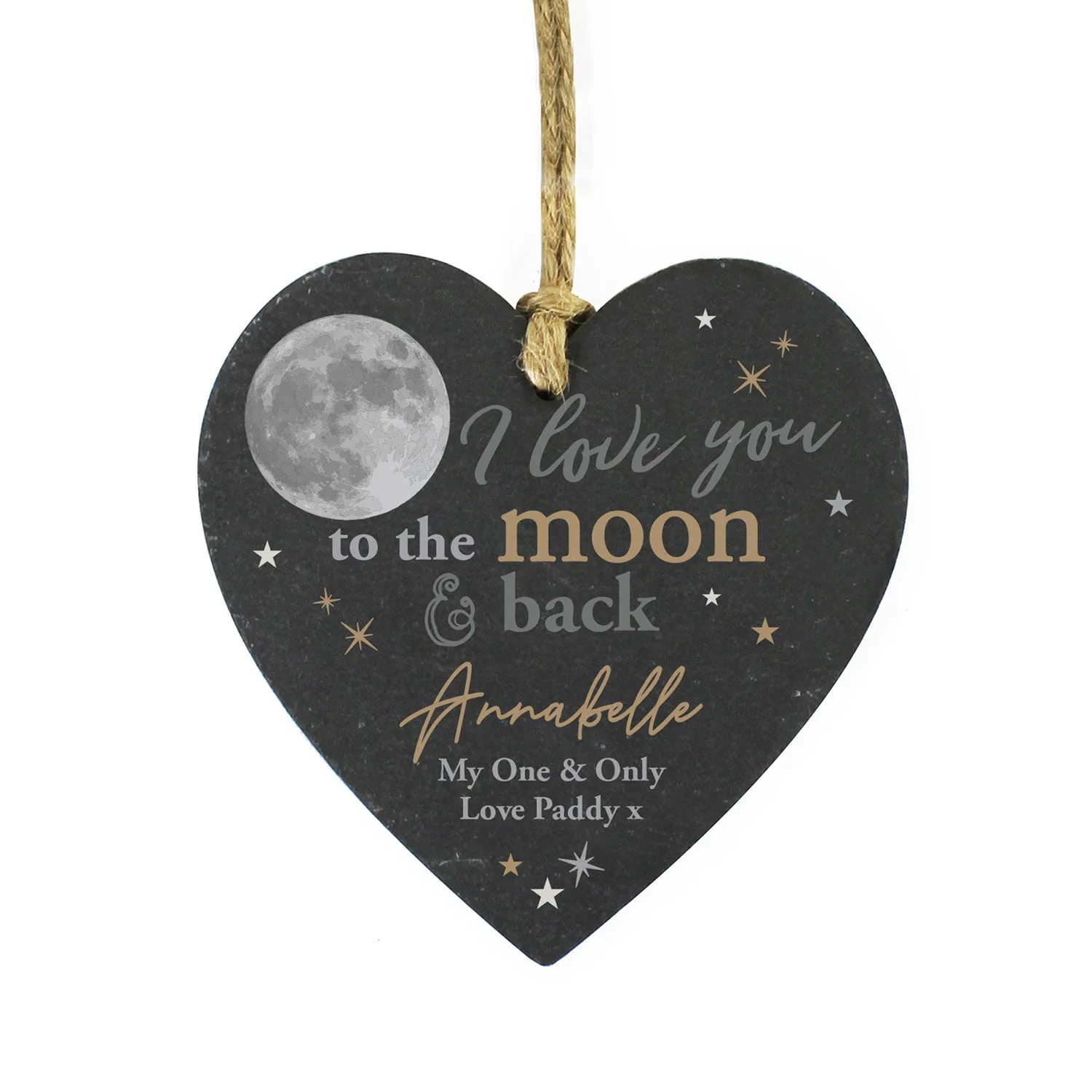 Hanging Heart Decoration - Black, Slate