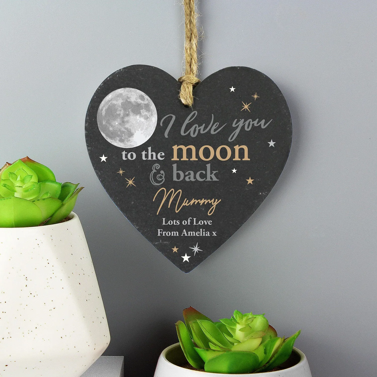 Hanging Heart Decoration - Black, Slate image