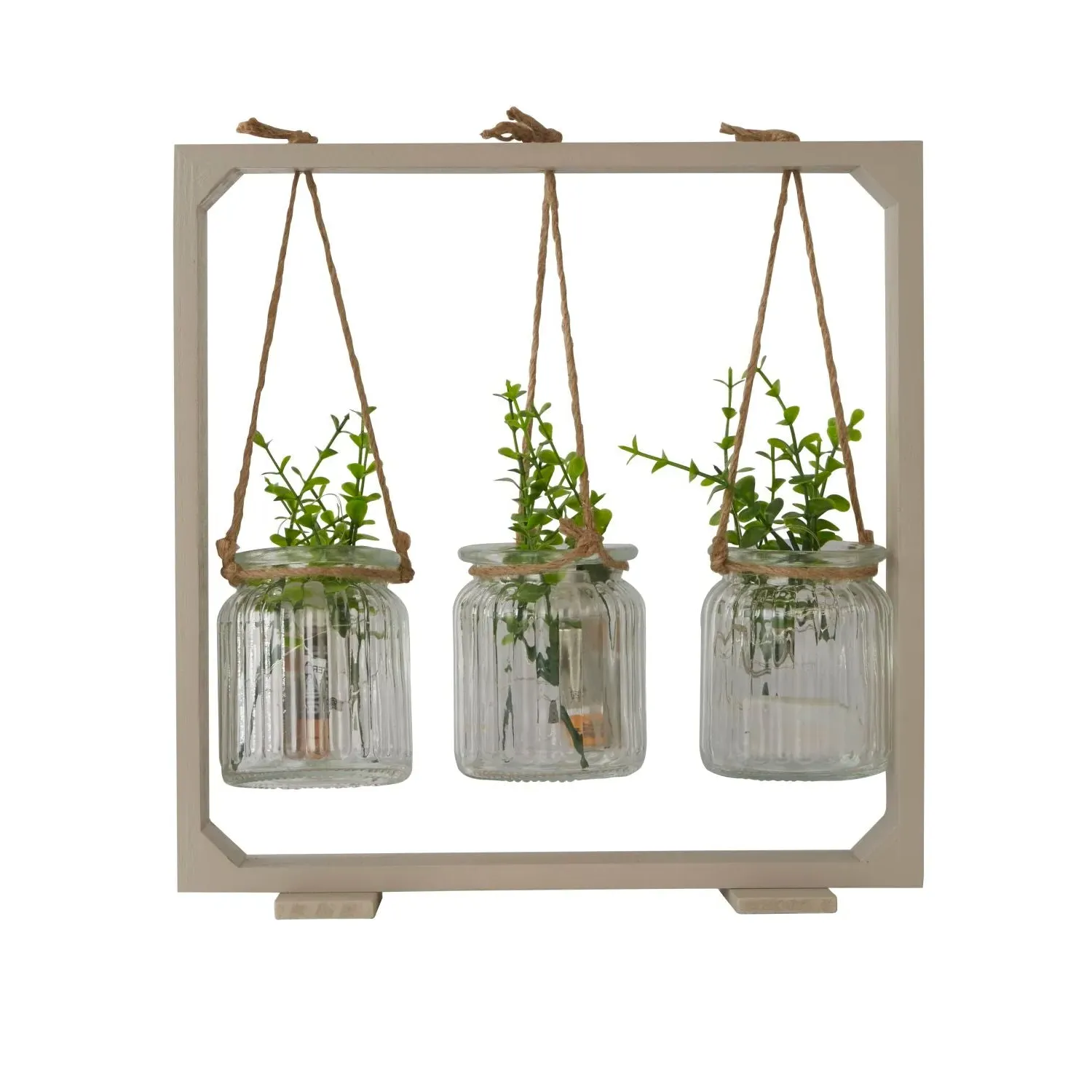 Hanging Planter Jars with LED Lights - Natural image