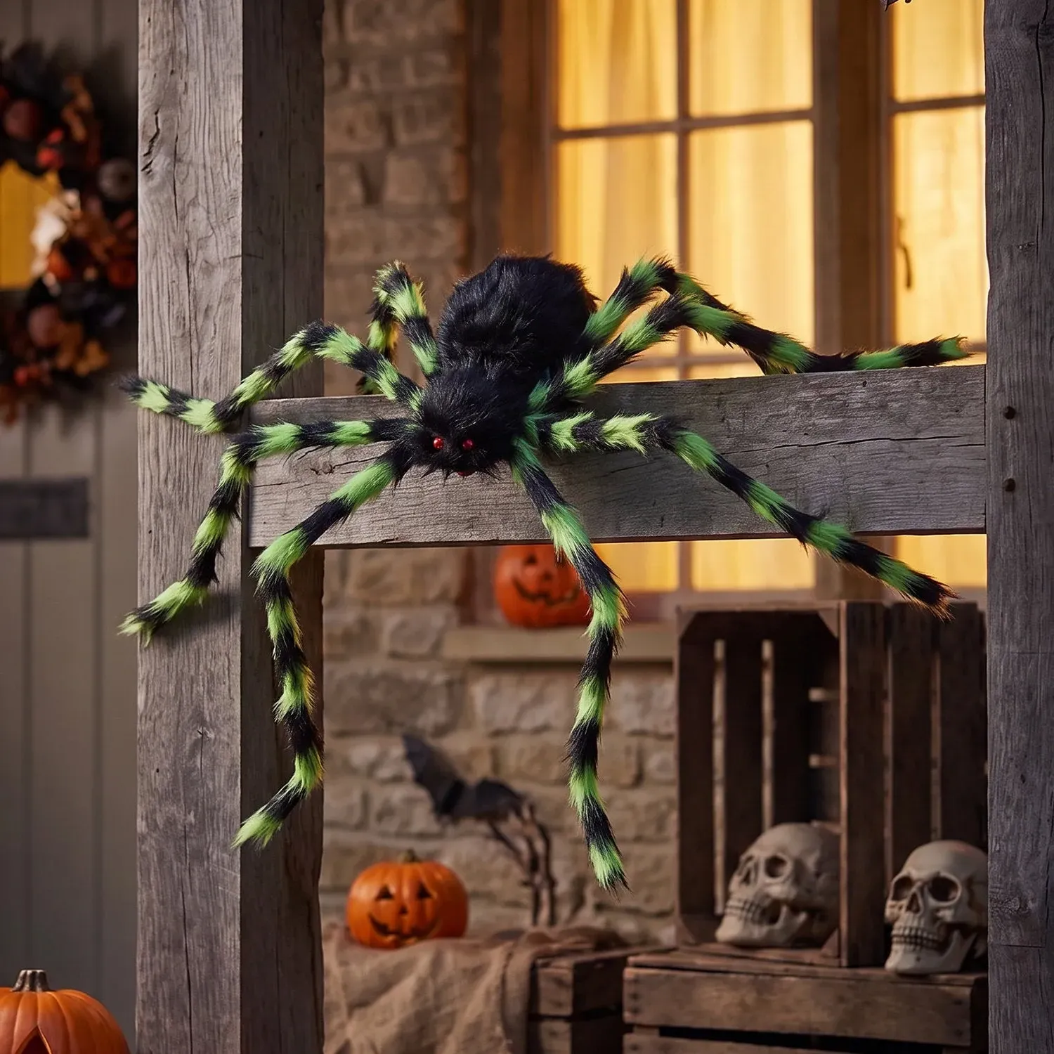 Hanging Spider Decoration 125cm - Green by Julian Charles, alternate view