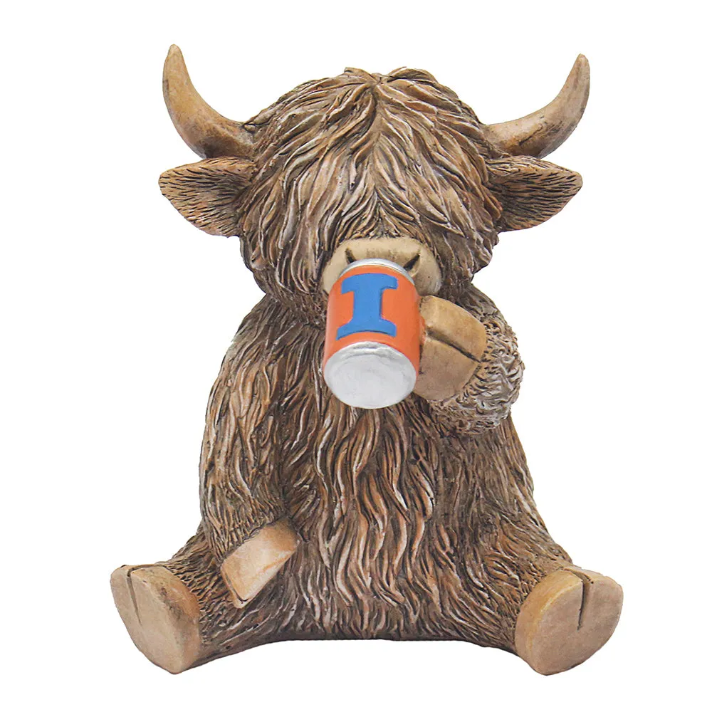 Happy Highland Cow Iron Bru Ornament by Julian Charles