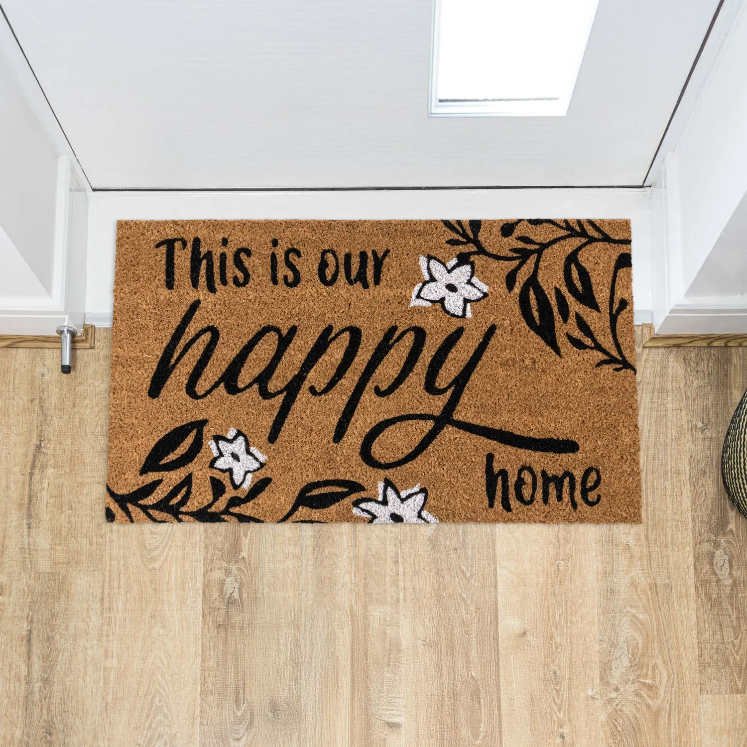 Happy Home Eco-Friendly Latex Backed Coir Entrance Doormat - Brown product