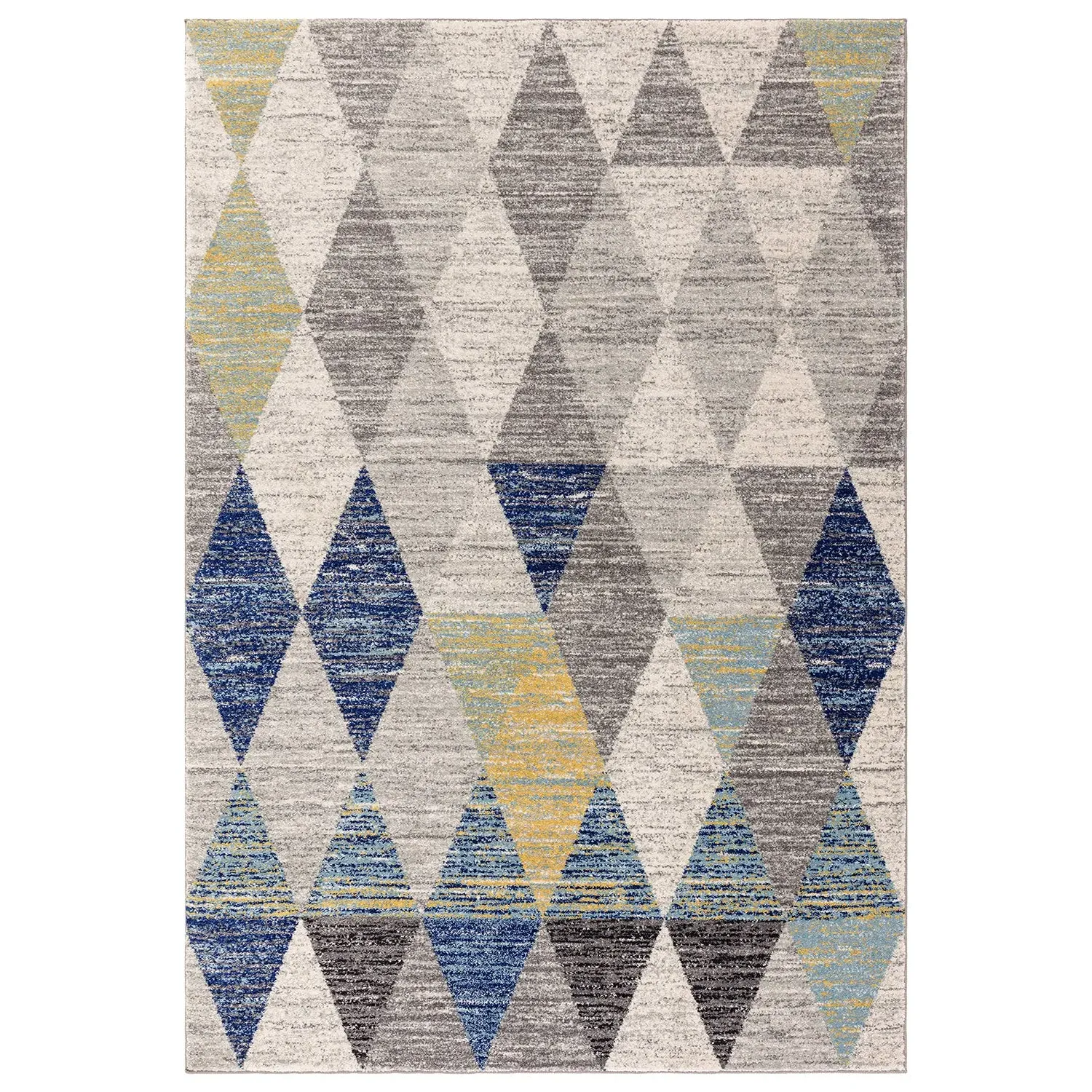Harlequin Area Rug with Pattern - Blue image