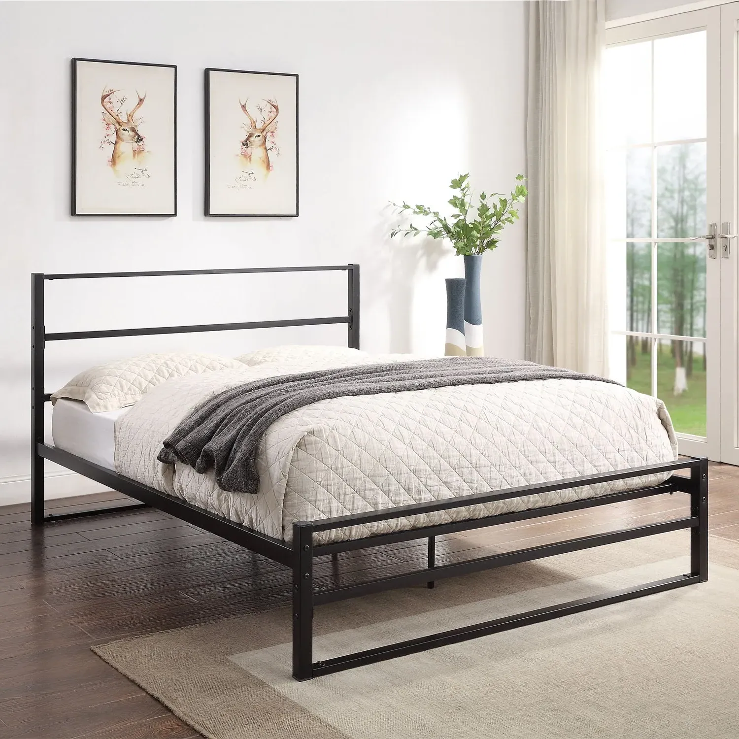 Hartfield Single Bed Frame - Black, Metal by Julian Charles