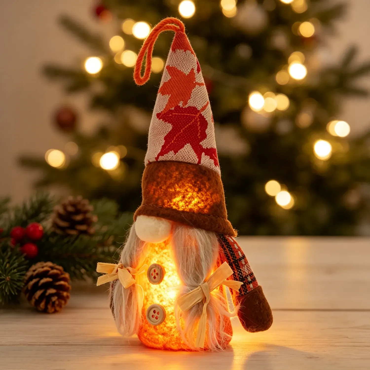 Harvest Maple LED Gnome Ornament 17cm - Orange by Julian Charles, image 2