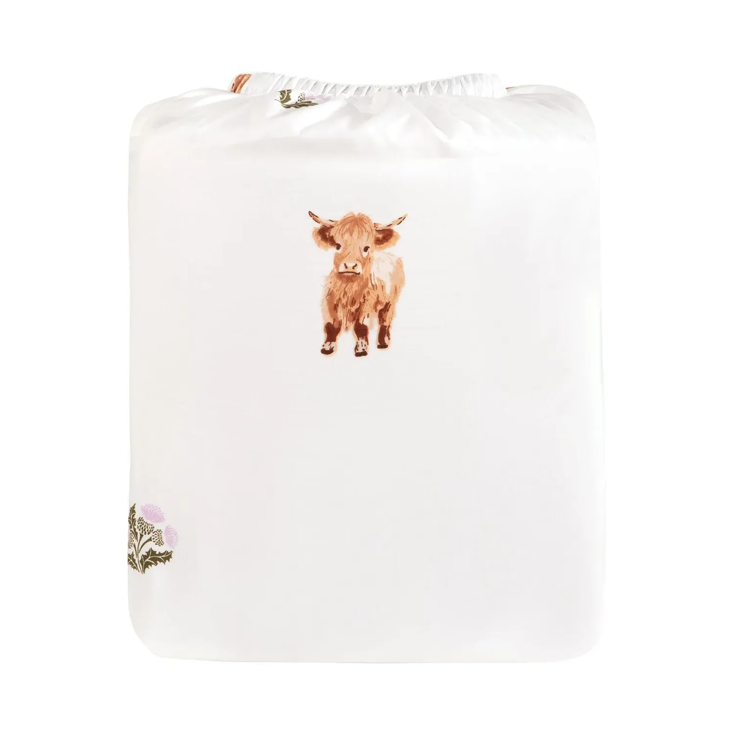 Hattie Highland Cow Double Bedding & Throw Bundle - White by Julian Charles, image 2