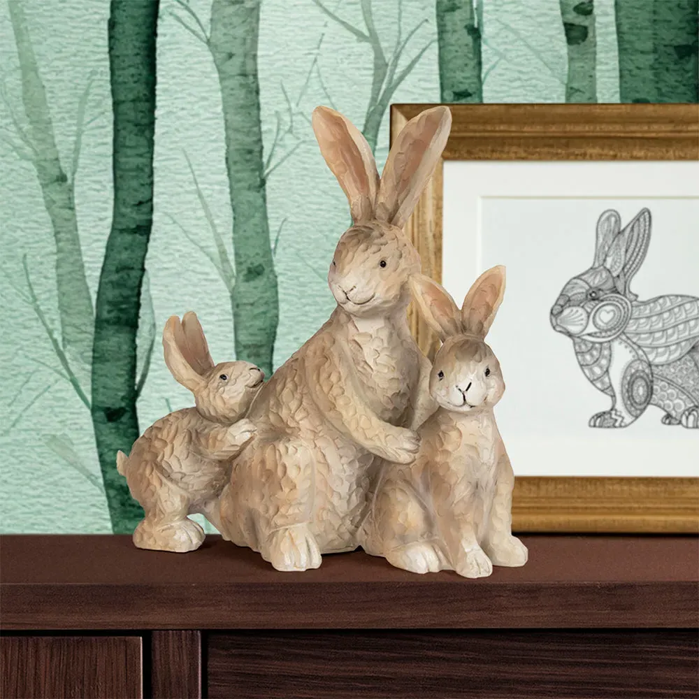 Hatty, Henry and Harry Standing Hares Ornament by Julian Charles
