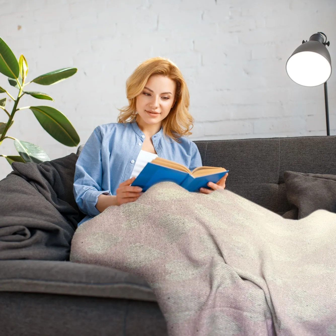 Heart Pattern Throw - Pink, Recycled Cotton