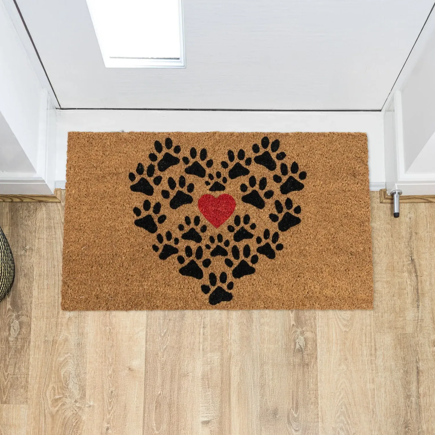 Heart Paws Latex Backed Coir Entrance Doormat - Brown product