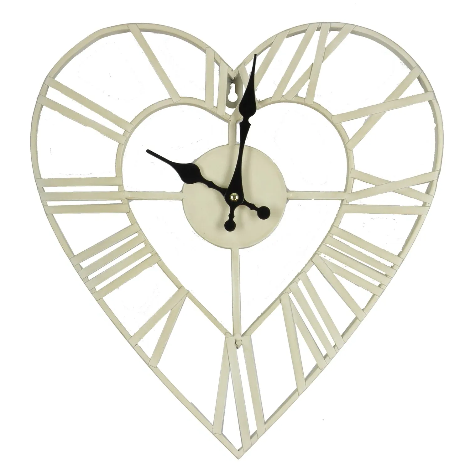 Heart-Shaped Wall Clock - Cream, Metal image