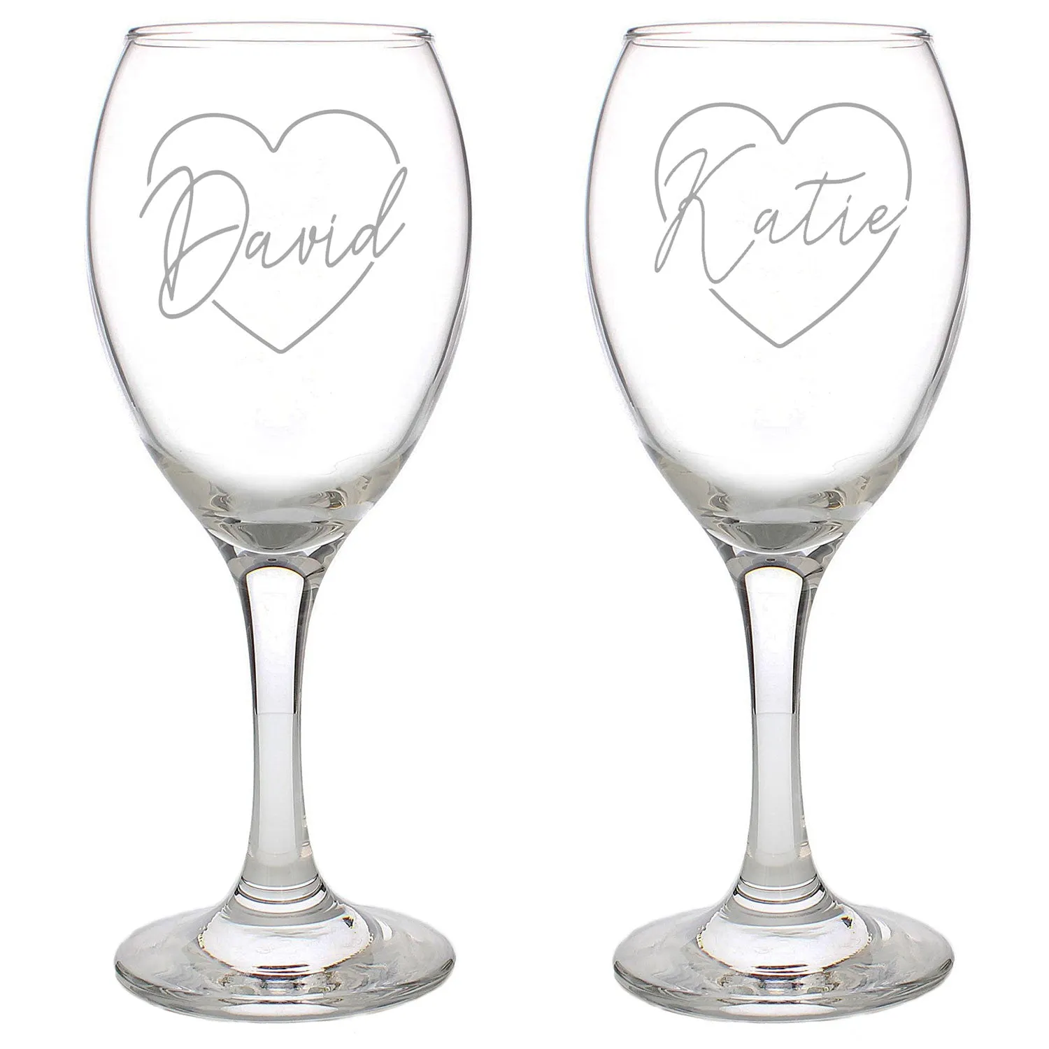 Heart Wine Glasses Set - Clear, Glass image