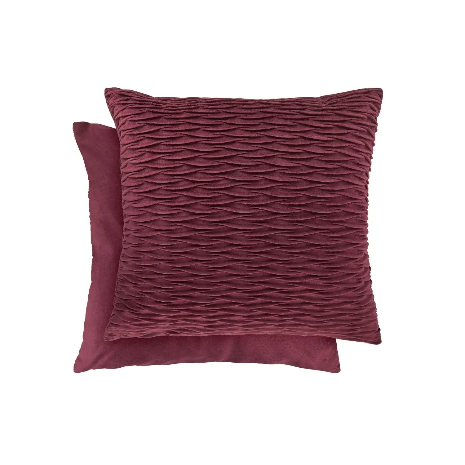 Henley Pleated Cushion Covers Pair - Bordeaux Red, Velvet product