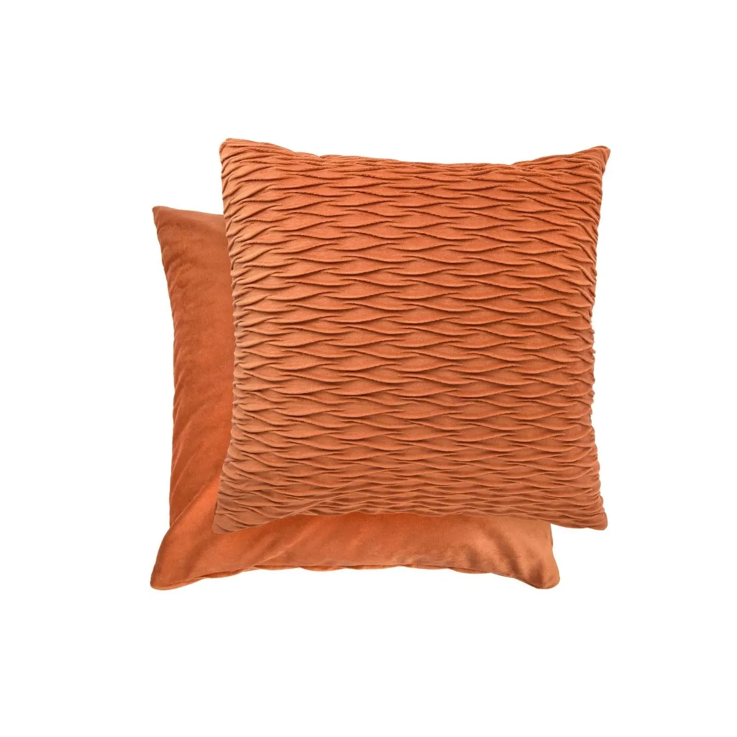 Henley Pleated Velvet Cushion Covers Pair - Burnt Orange product