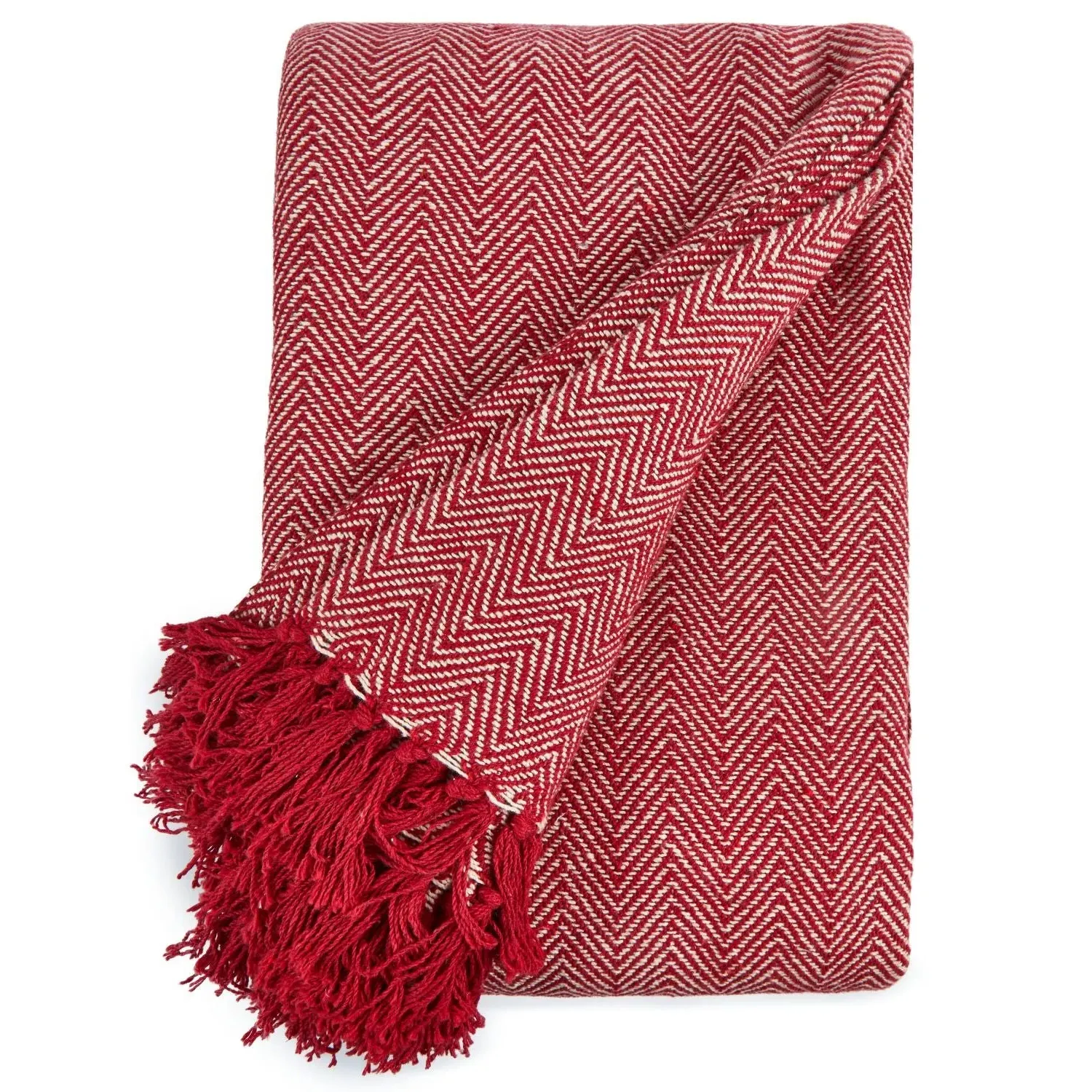 Herringbone Throw - Red, Recycled Cotton product