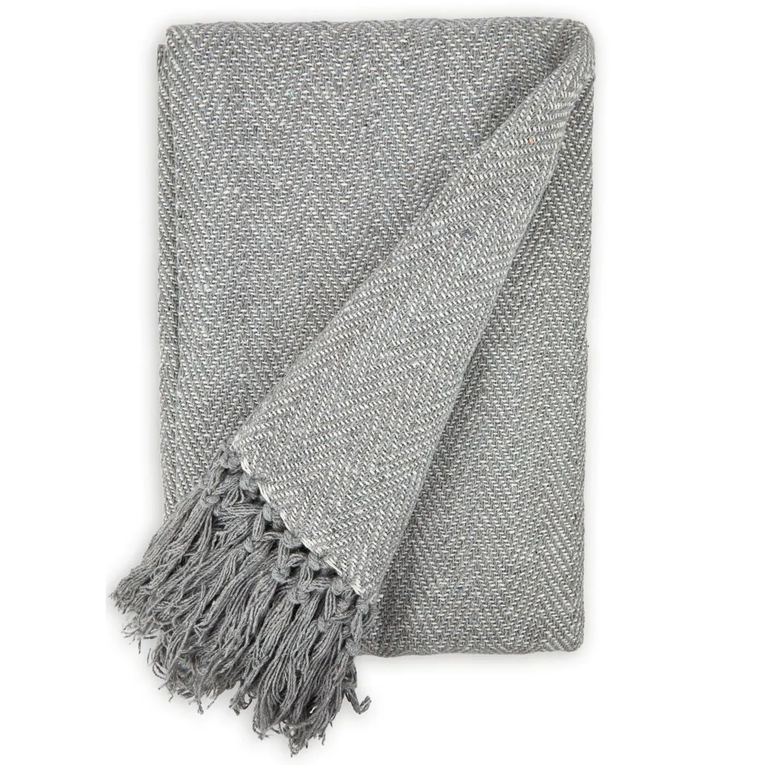 Herringbone Throw - Silver Grey, Recycled Cotton product