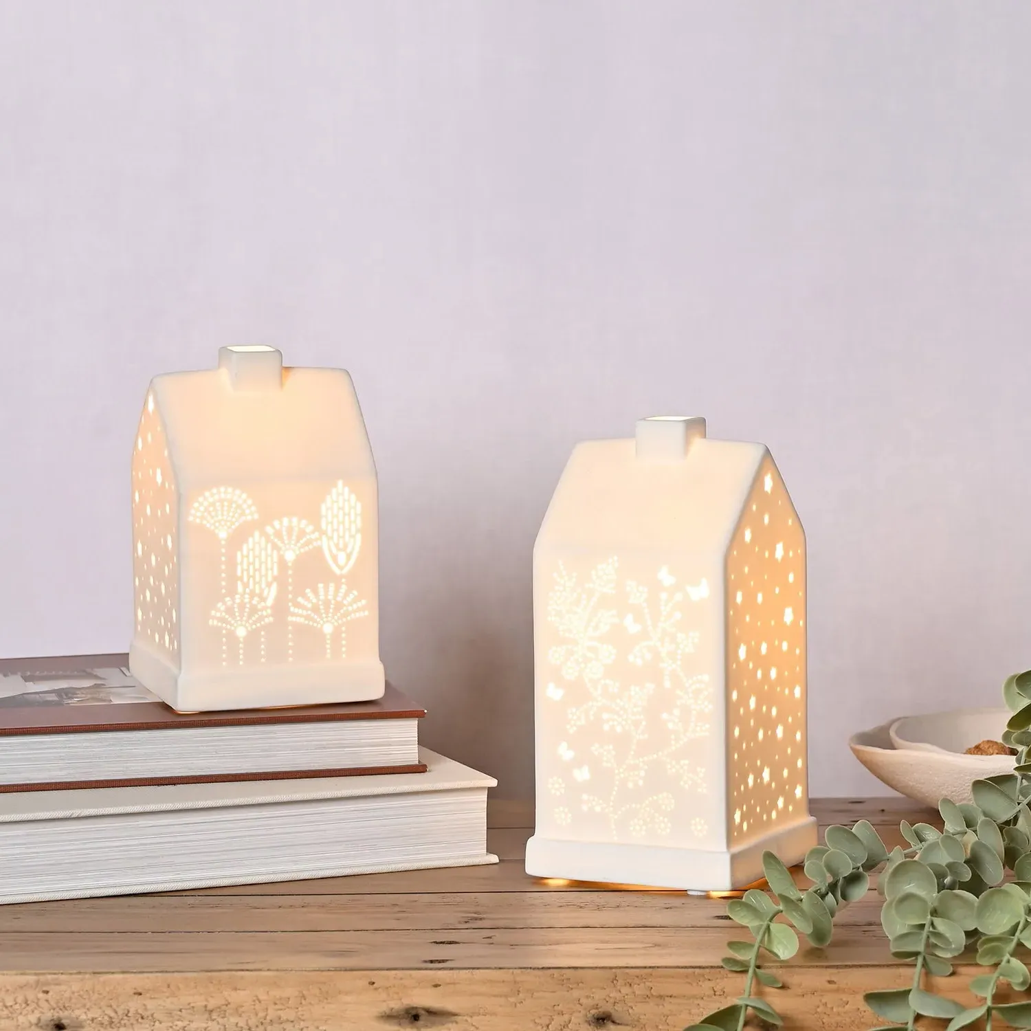 Hestia Butterfly House Ceramic Table Lamp - White alternate view