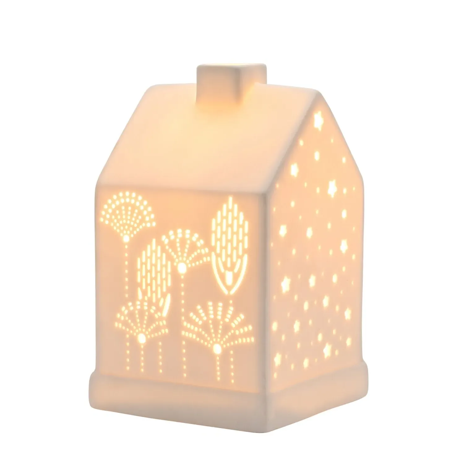 Hestia Floral House Ceramic Table Lamp - White product