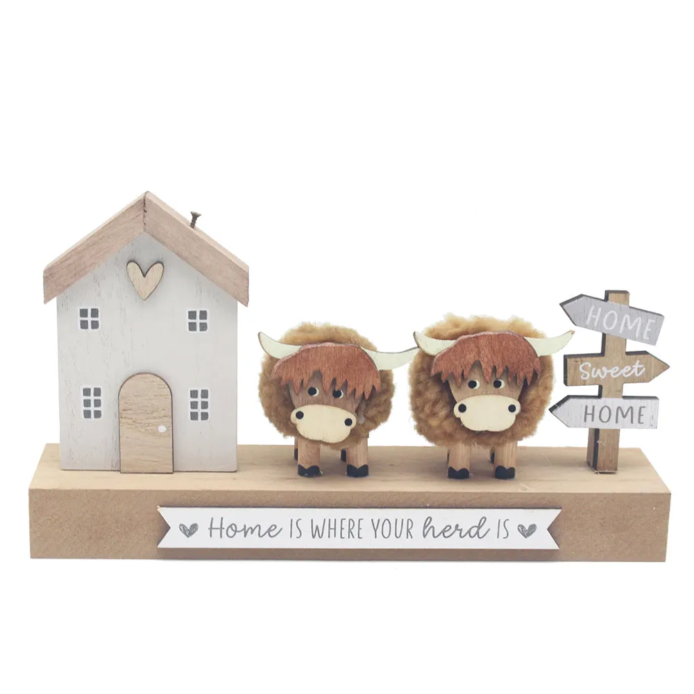 Highland Cow Home Is Where Your Heard Is Wall Plaque by Julian Charles