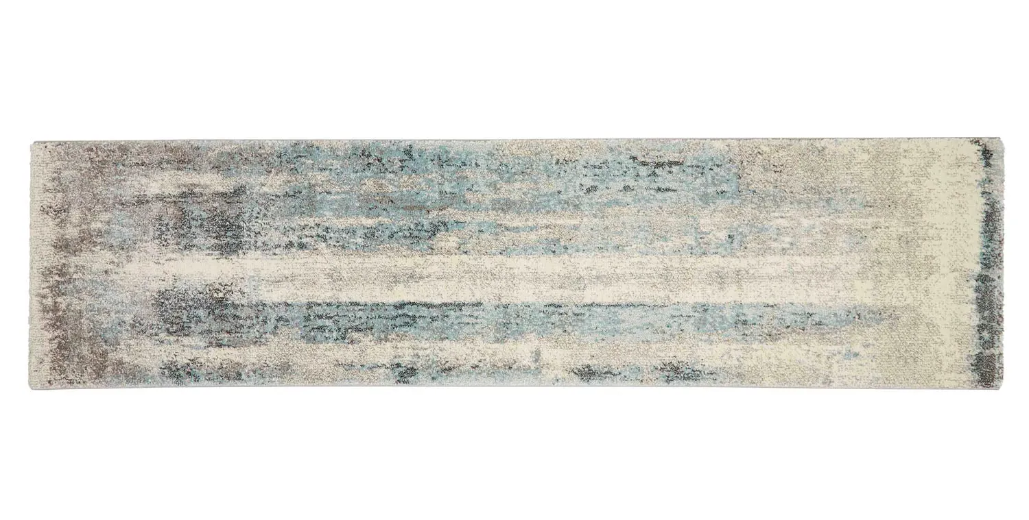 Brooklyn 8595 Runner Rug - Ivory/Blue, Polypropylene alternate view