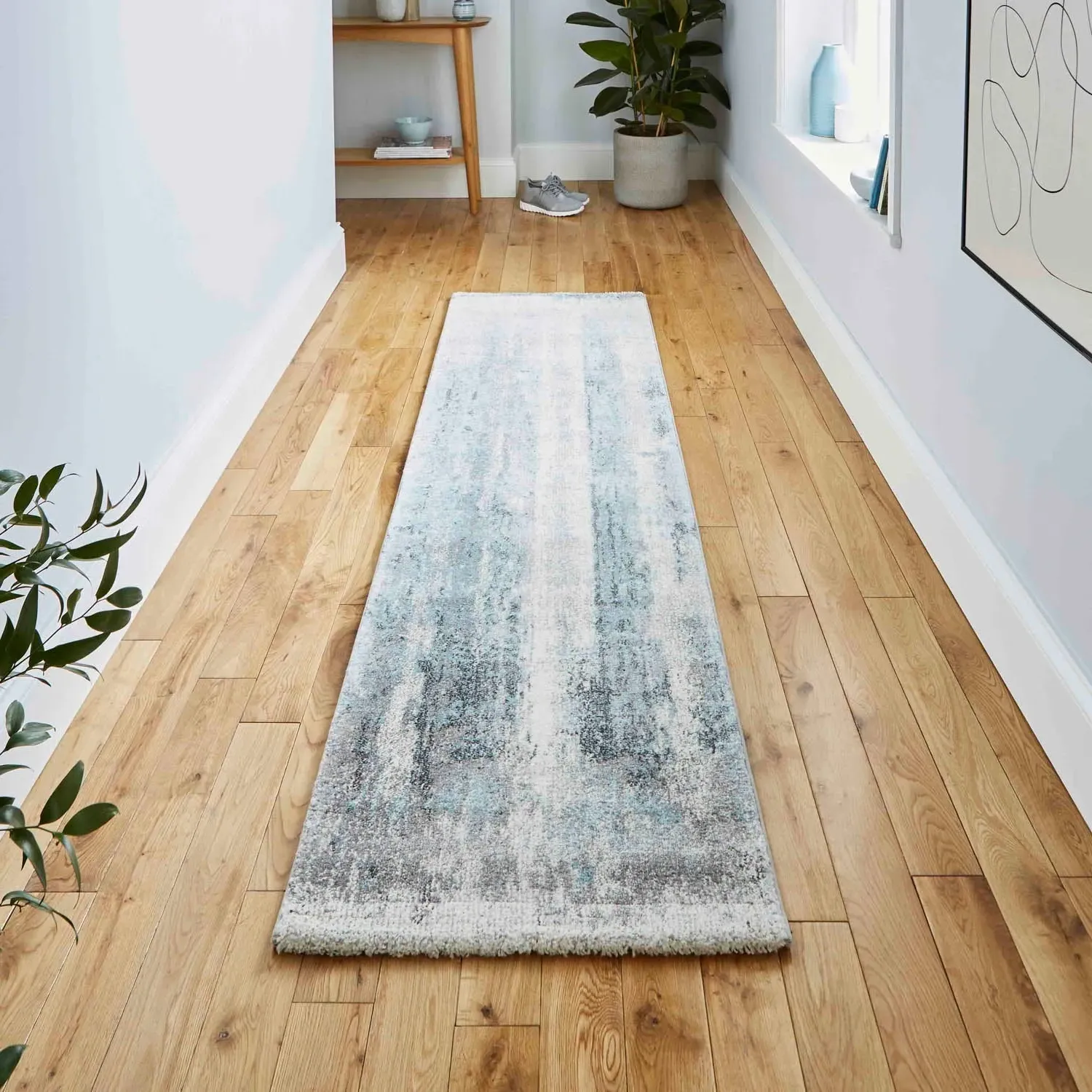 Brooklyn 8595 Runner Rug - Ivory/Blue, Polypropylene product
