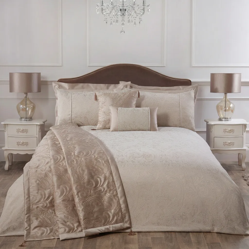 Paisley Single 6 Piece Bedding Bundle - Natural, Jacquard alternate view