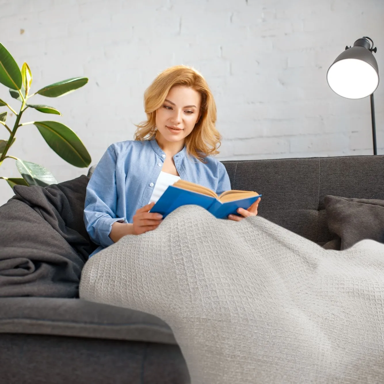 Honeycomb Throw with Tassels - Cream, Cotton