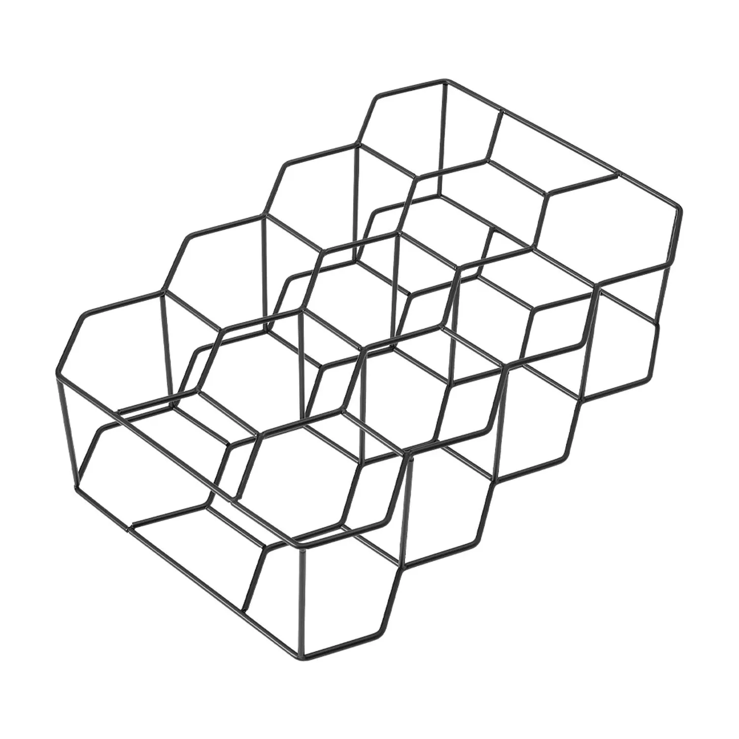 Honeycomb Wine Rack - Black, Metal by Julian Charles