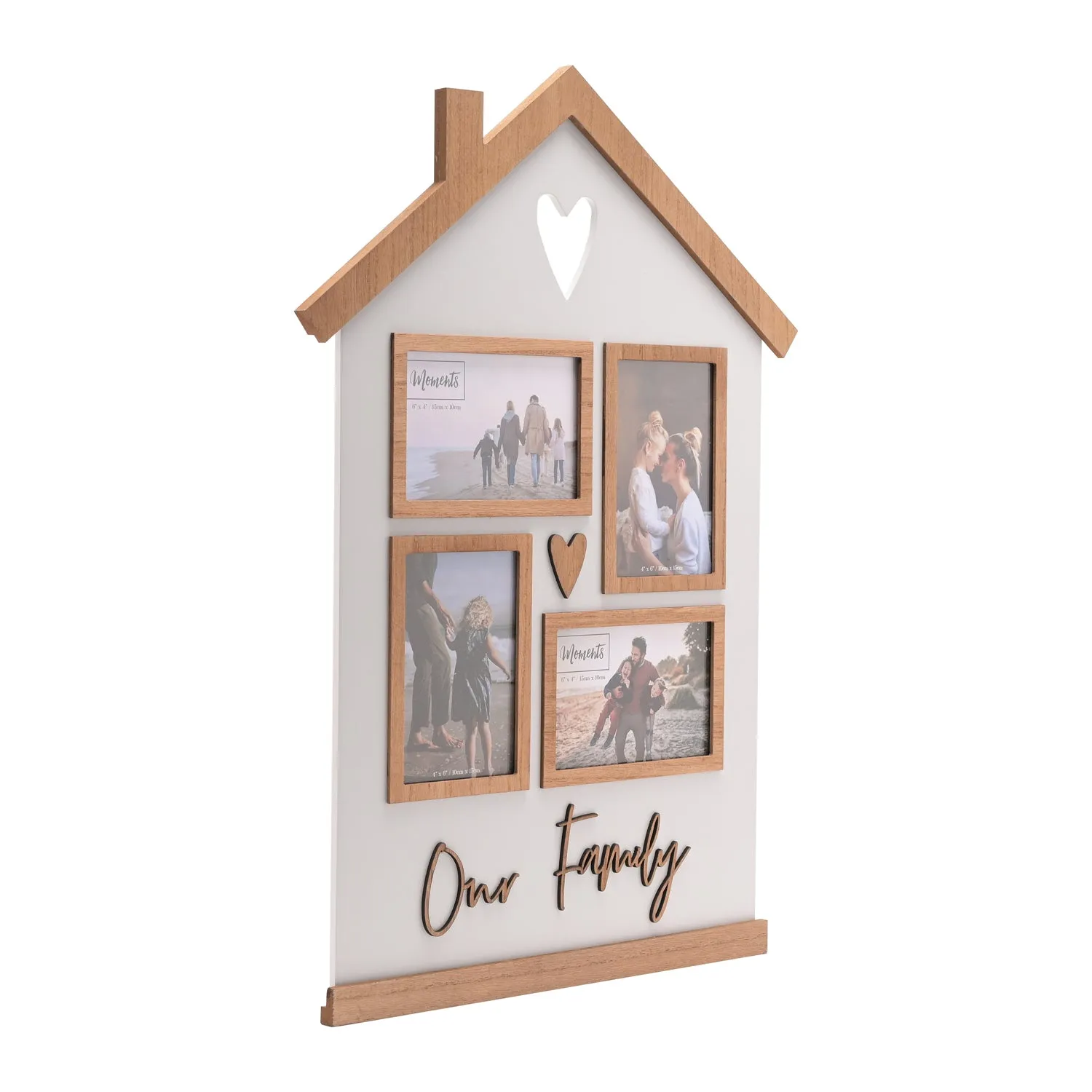 House Shaped Collage Photo Frame - White, Wood image