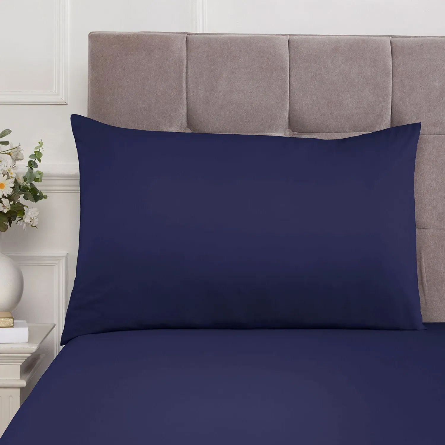 Housewife Pillowcase Pair 180TC - Blue, Cotton
