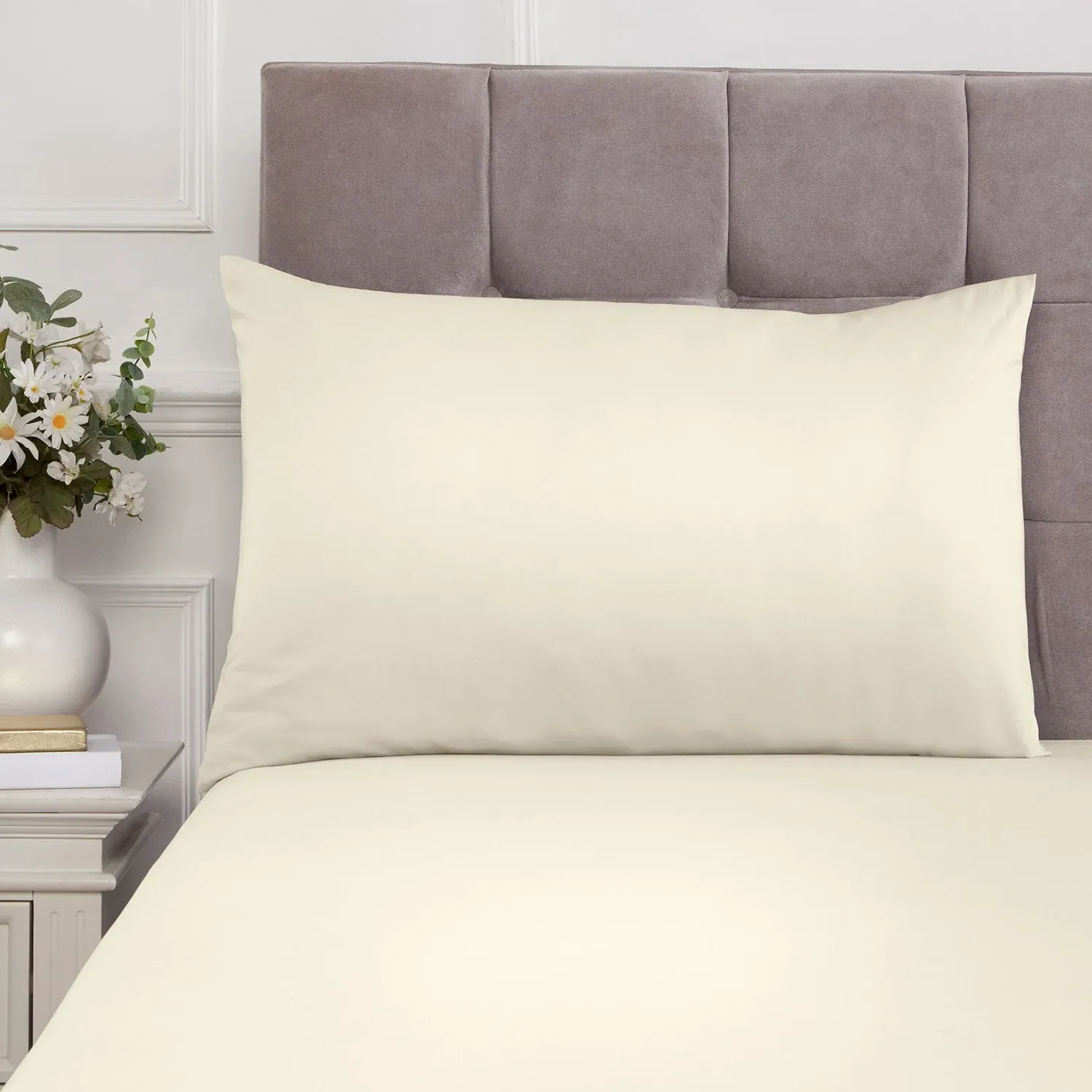 Housewife Pillowcase Pair 180TC - Cream, Cotton