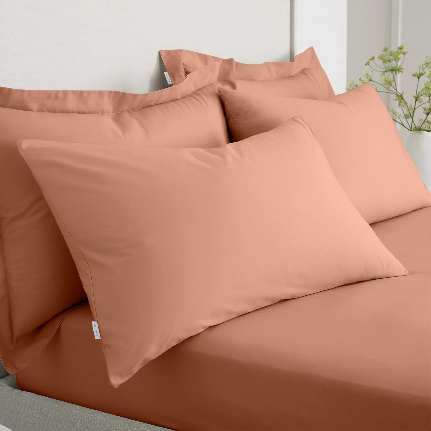 Housewife Pillowcase Pair 200TC - Clay, Cotton