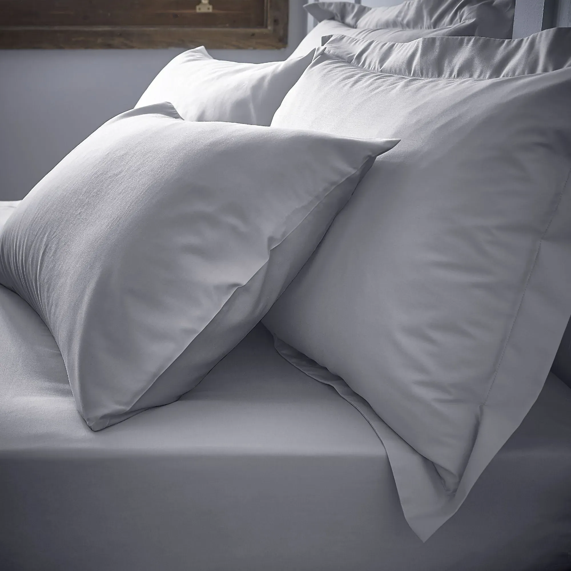 Housewife Pillowcase Pair 200TC - Grey, Cotton