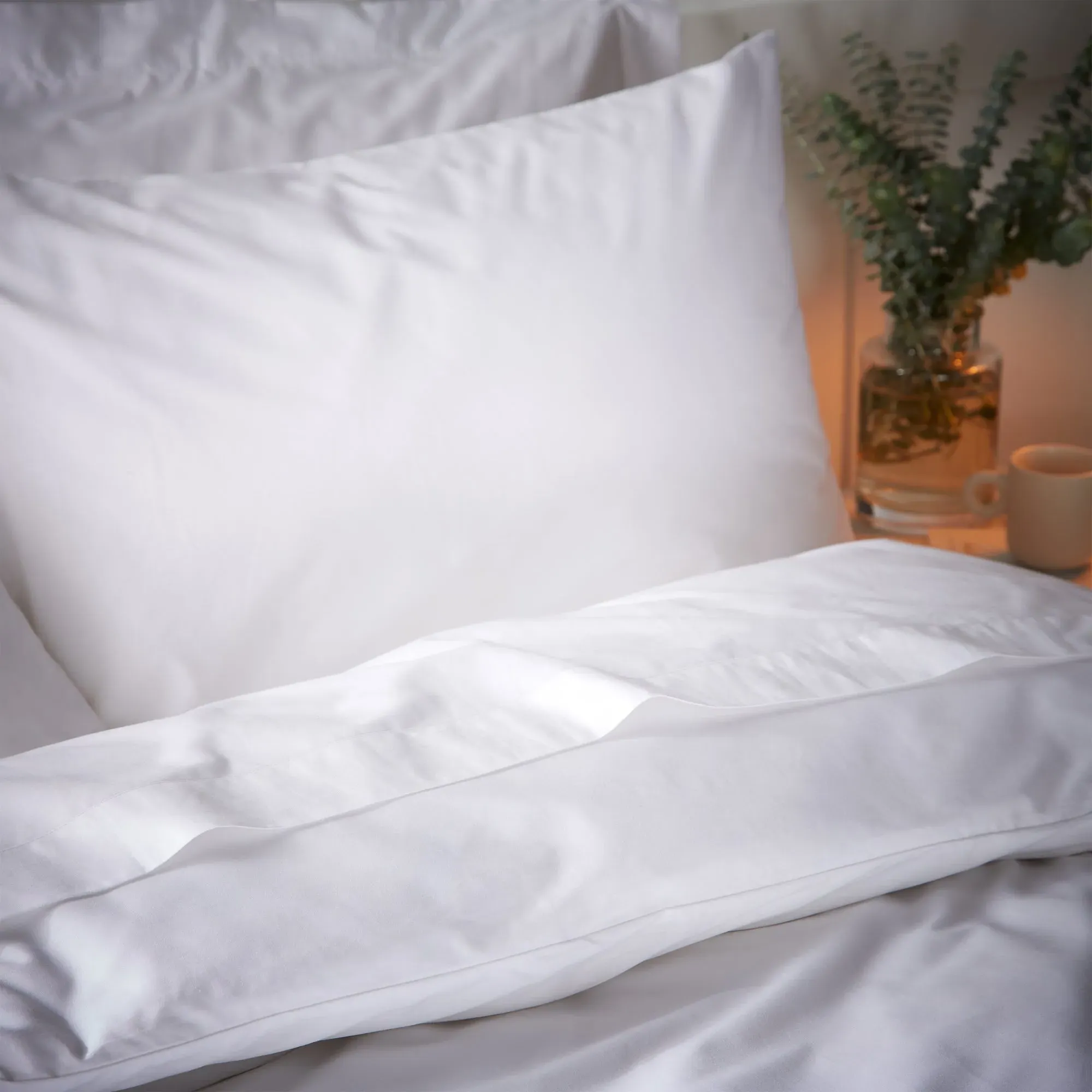 Housewife Pillowcase Pair 200TC - White, TENCEL