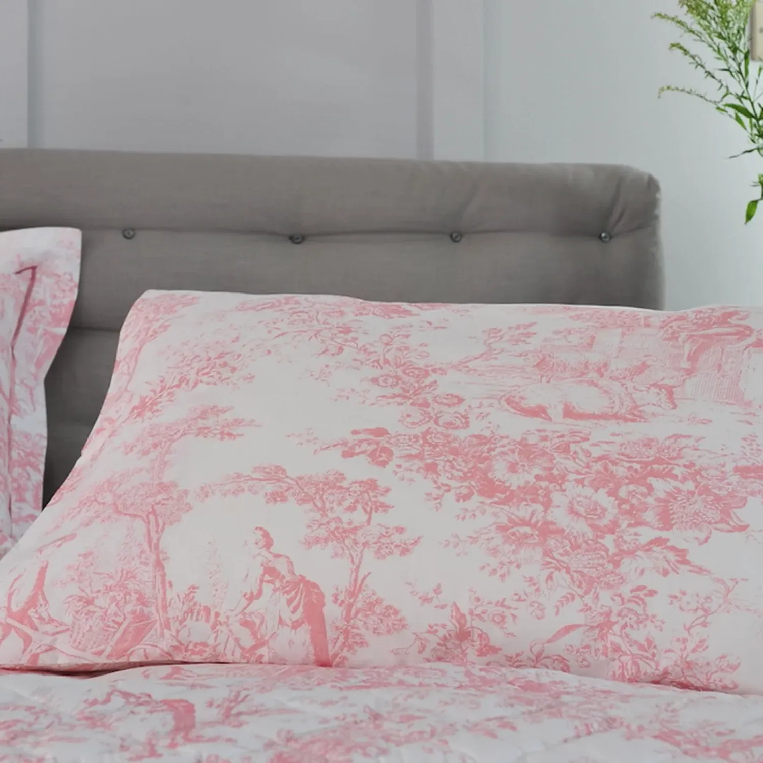 Housewife Pillowcases Toile Print - Pink, Cotton image