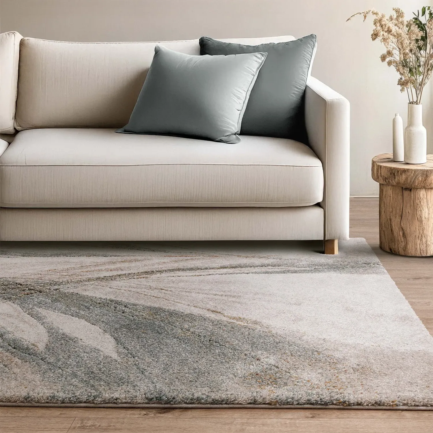 Illusion Rug with High-Low Pile - Blue image
