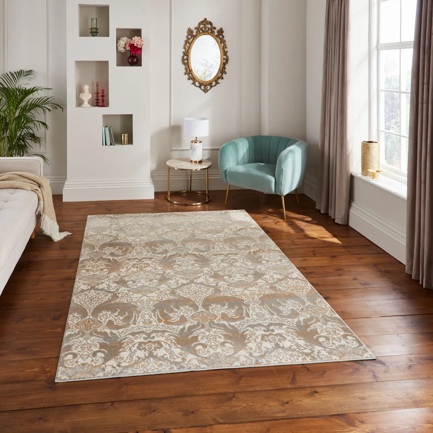Imperial Area Rug - Gold, Polyester