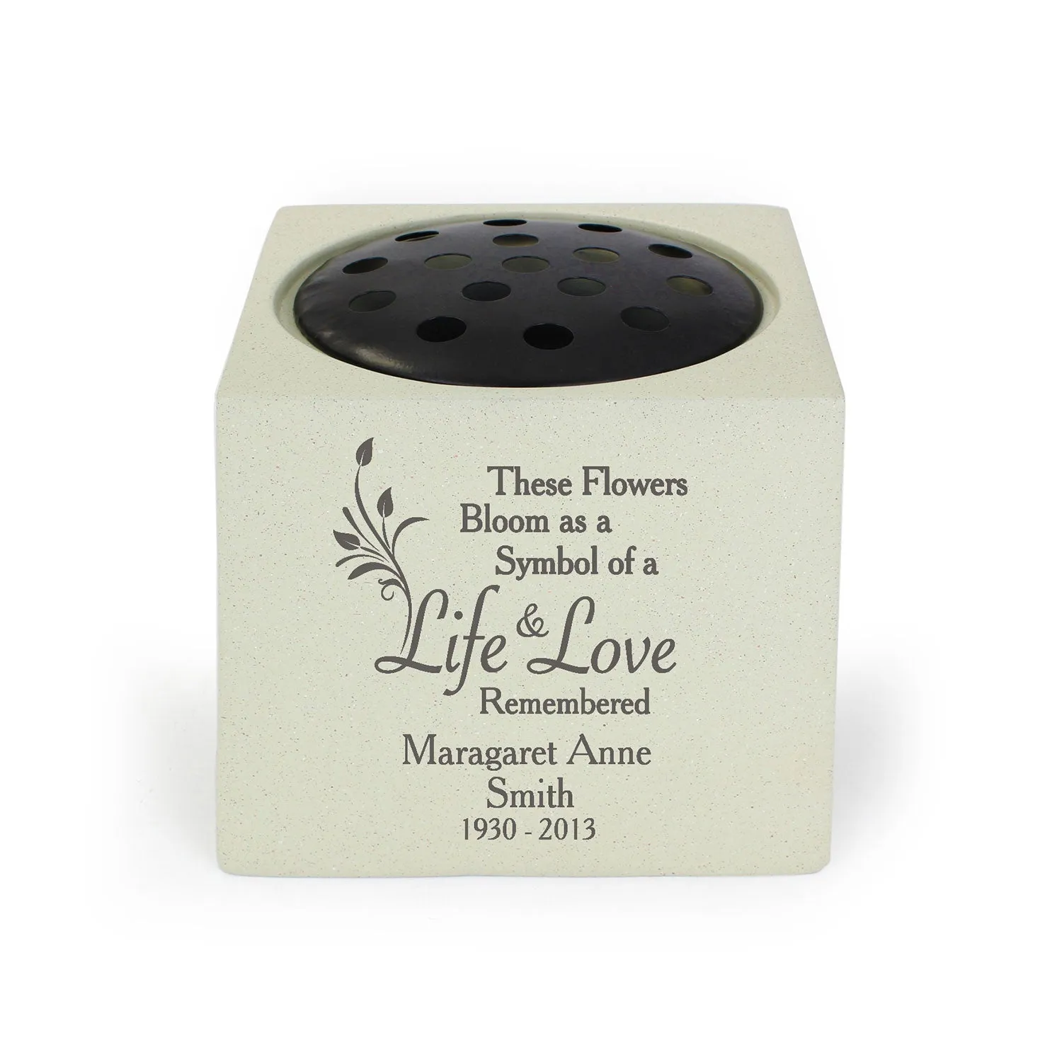 In Loving Memory Personalised Rose Bowl Vase - Stone, Resin product